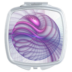 Beautiful Swing Modern Abstract Fractal Art Pink Compact Mirror