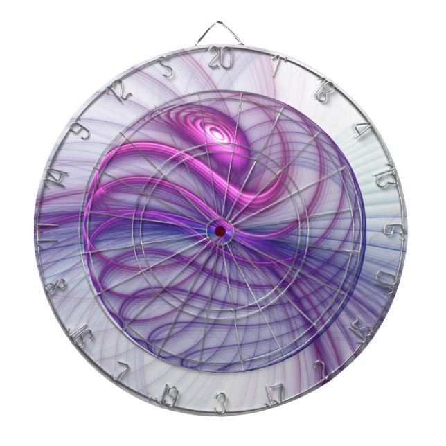 Beautiful Swing Modern Abstract Fractal Art Pink Dart Board (Front)