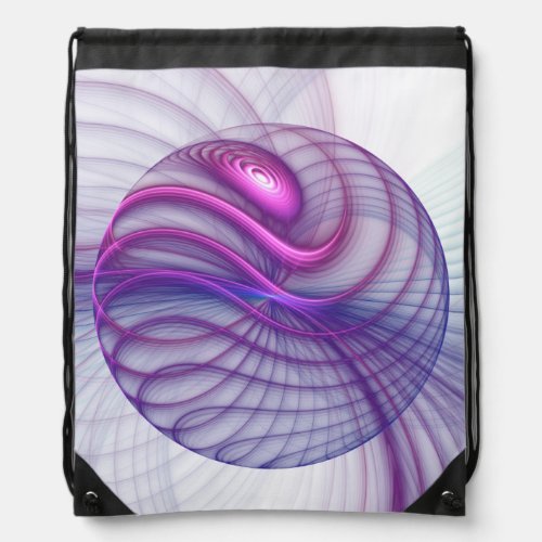 Beautiful Swing Modern Abstract Fractal Art Pink Drawstring Bag