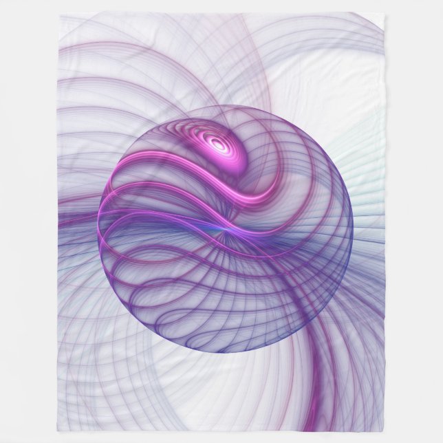 Beautiful Swing Modern Abstract Fractal Art Pink Fleece Blanket (Front)