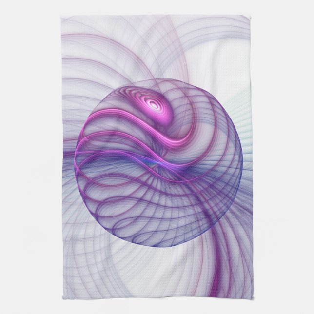 Beautiful Swing Modern Abstract Fractal Art Pink Kitchen Towel (Vertical)