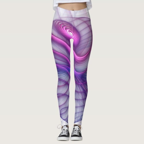 Beautiful Swing Modern Abstract Fractal Art Pink Leggings