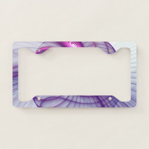 Beautiful Swing Modern Abstract Fractal Art Pink License Plate Frame