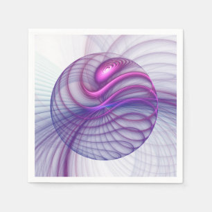 Beautiful Swing Modern Abstract Fractal Art Pink Napkins