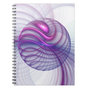 Beautiful Swing Modern Abstract Fractal Art Pink Notebook