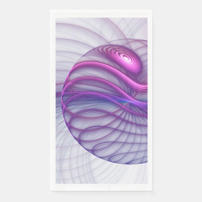 Beautiful Swing Modern Abstract Fractal Art Pink Paper Guest Towels (Front)
