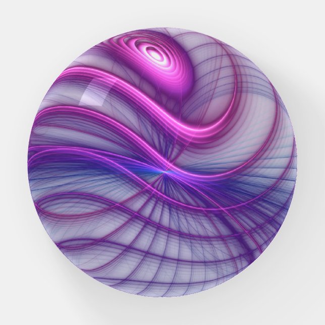 Beautiful Swing Modern Abstract Fractal Art Pink Paperweight (Front)