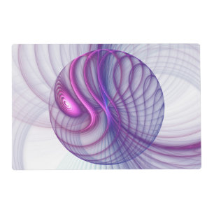 Beautiful Swing Modern Abstract Fractal Art Pink Placemat