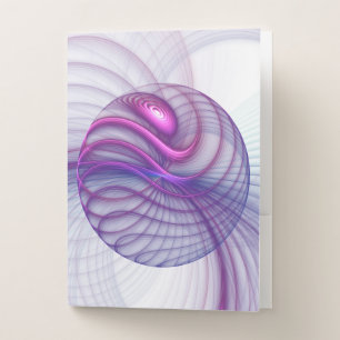 Beautiful Swing Modern Abstract Fractal Art Pink Pocket Folder