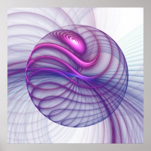 Beautiful Swing Modern Abstract Fractal Art Pink Poster