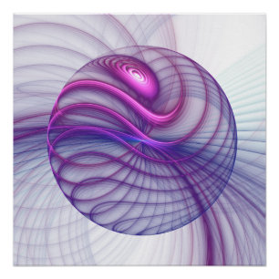 Beautiful Swing Modern Abstract Fractal Art Pink Poster