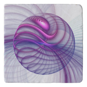 Beautiful Swing Modern Abstract Fractal Art Pink Trivet
