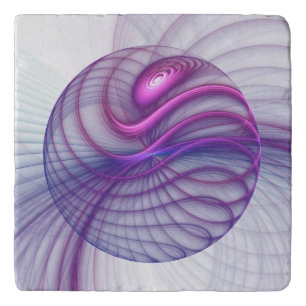 Beautiful Swing Modern Abstract Fractal Art Pink Trivet