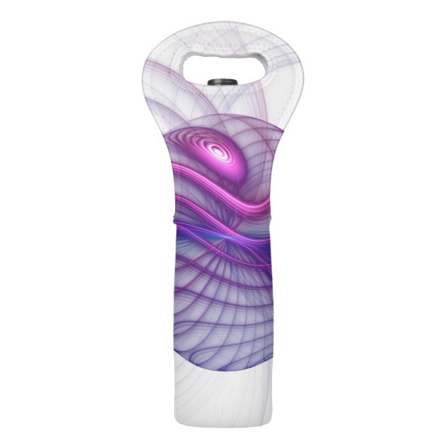 Beautiful Swing Modern Abstract Fractal Art Pink Wine Bag (Front)
