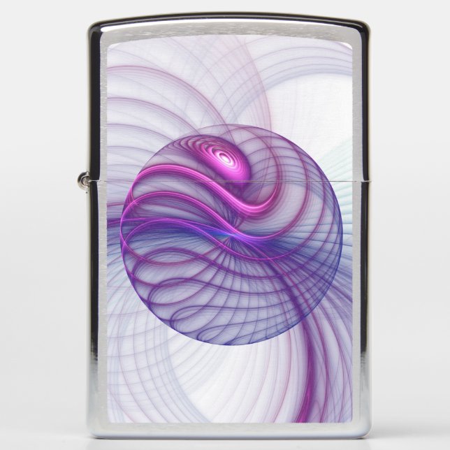 Beautiful Swing Modern Abstract Fractal Art Pink Zippo Lighter (Front)