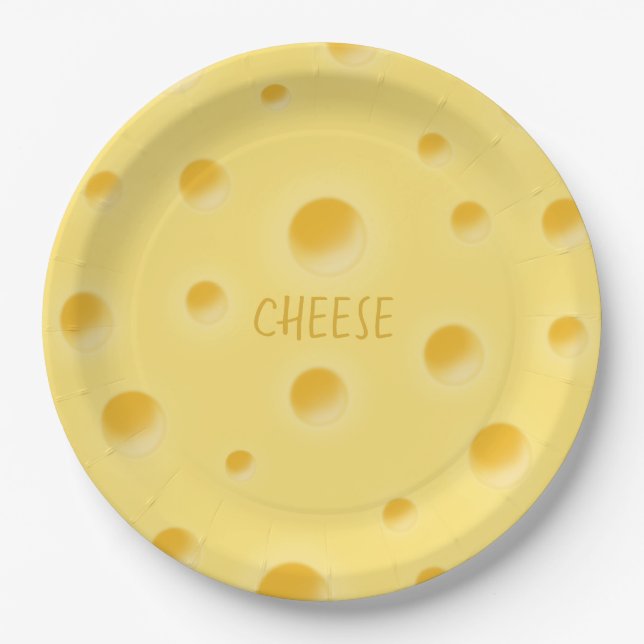 Beautiful Swiss Cheese Fanciful Personalizable Paper Plates (Front)