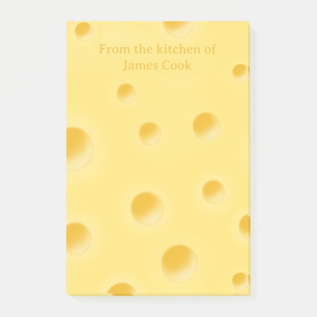 Beautiful Swiss Cheese Fanciful Personalized Post-it Notes (Front)