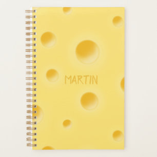 Beautiful Swiss Cheese Personalized Yellow Cheesy  Planner