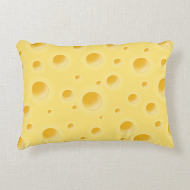 Beautiful Swiss Cheese Whimsical Accent Pillow (Front)