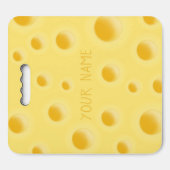 Beautiful Swiss Cheese Whimsical Pale Yellow Seat Cushion (Front Horizontal)