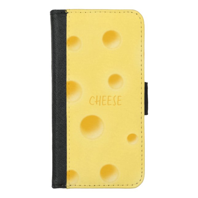 Beautiful Swiss Cheese Whimsical Personalizable iPhone Wallet Case (Front)