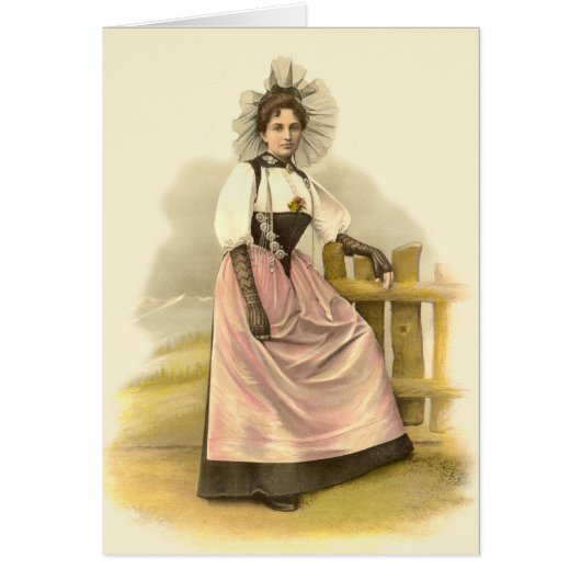 Beautiful Swiss Woman in Traditional Costume, Bern (Front)