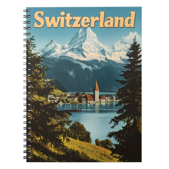 Beautiful Switzerland Swiss Alps Scenic Mountains Notebook (Front)