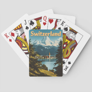 Beautiful Switzerland Swiss Alps Scenic Mountains Poker Cards