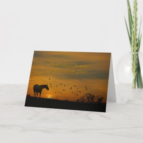 Beautiful Sympathy Card for the Loss of a Horse