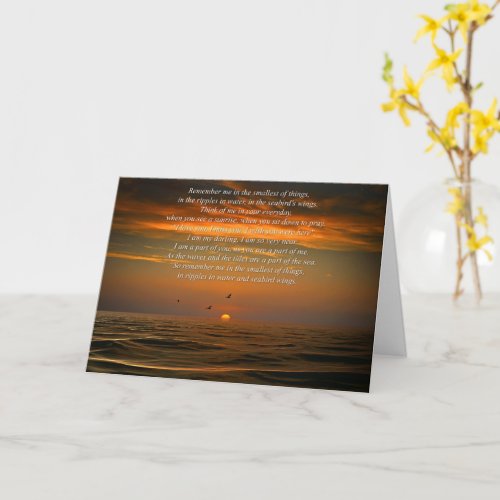 Beautiful Sympathy Remembrance Ocean and Sea Card