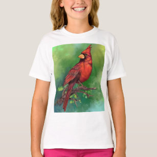 Graphic V-Neck T-Shirt | Cardinal Birds and Spring, Cardinal Bird Design by Surenart - White - XX-Large - Unisex V-Neck T-Shirt - Society6