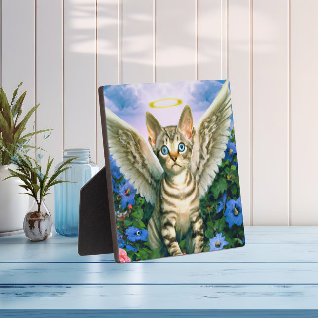 Beautiful Tabby Kitten Angel Wings Halo Plaque (Creator Uploaded)