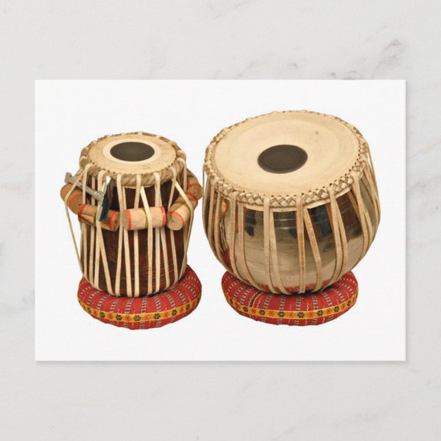 Beautiful Tabla Set Indian Percussion Instrument Postcard (Front)