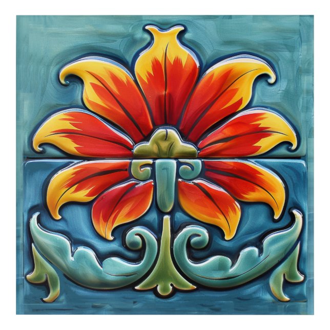 Beautiful Talavera Theme  Acrylic Print (Front)