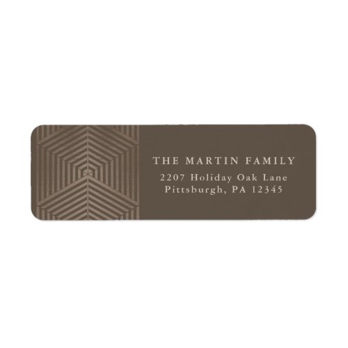 Beautiful Taupe Geometric Pattern Address Label