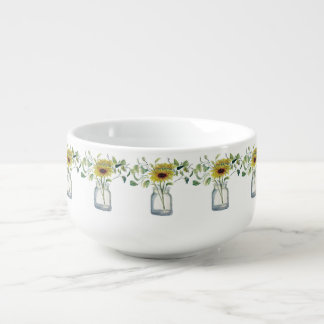 Beautiful tazon with vase and margarita design soup mug