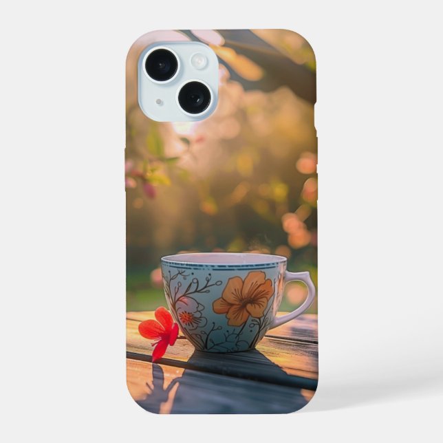 Beautiful Tea Cup At Sunset Iphone Case (Back)