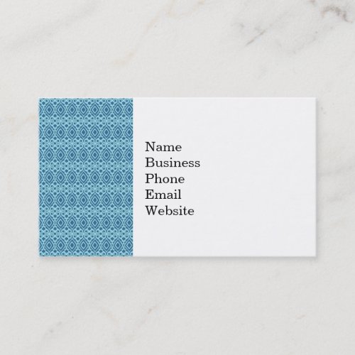 Beautiful Teal and Dark Blue Diamond Pattern Business Card