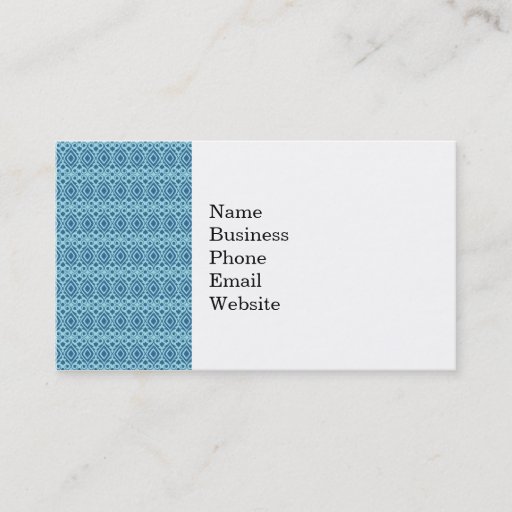 Customizable Beautiful Teal and Dark Blue Diamond Pattern Business Card