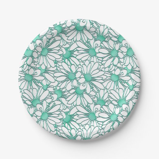Beautiful Teal and White Floral Design