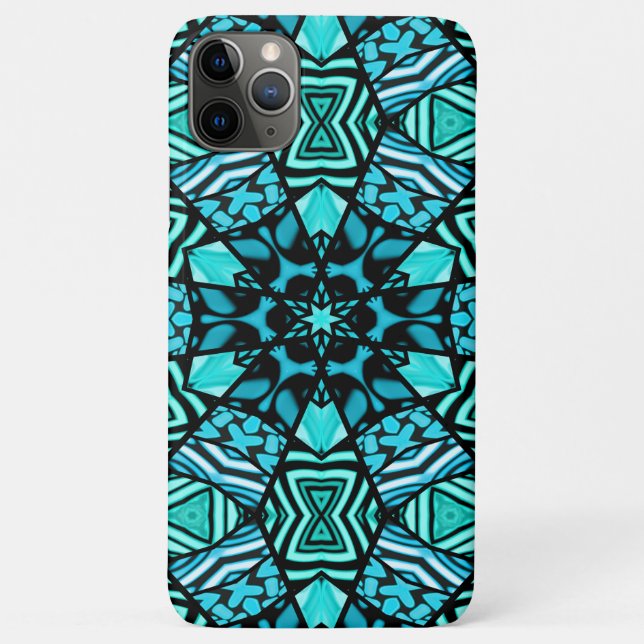 Beautiful Teal Aqua Turquoise Ethnic Mosaic Art Case-Mate iPhone Case (Back)