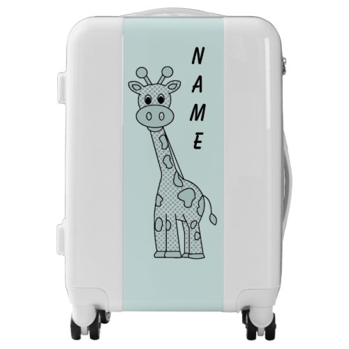Beautiful Teal Green Giraffe Name Modern Luggage