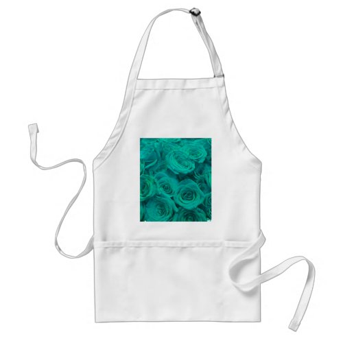 Beautiful teal green roses teal flowers  adult apron