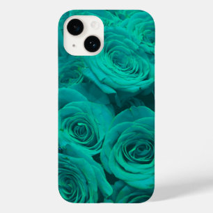 Beautiful teal green roses teal flowers Case-Mate iPhone 14 case