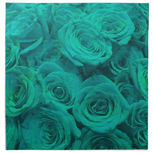 Beautiful teal green roses teal flowers  napkin
