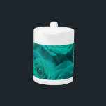 Beautiful teal green roses teal flowers  teapot<br><div class="desc">Delicate Teal Elegance: A bouquet of enchanting teal roses,  capturing both serenity and grace. Perfectly designed for a touch of sophistication in any setting.</div>