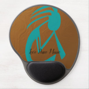 Beautiful Teal Kokopelli Painting Gel Mouse Pad