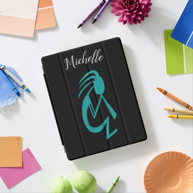 Beautiful Teal Kokopelli Painting iPad Smart Cover (In Situ)