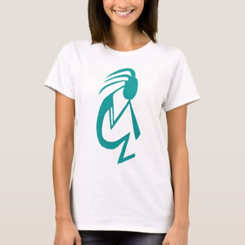 Beautiful Teal Kokopelli Painting T_Shirt