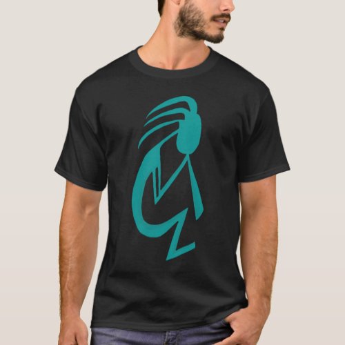 Beautiful Teal Kokopelli Painting T_Shirt